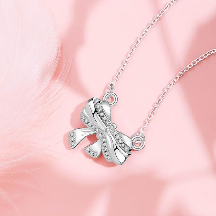 Girls Collar Diamante Bowknot Necklace Jewelry Choker Chain Glinting Crystal