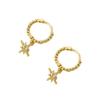 18k fashion earrings women's octagram inlaid zircon design stud earrings simple versatile ear buckles