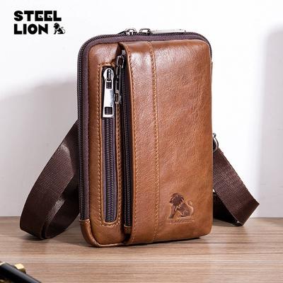 Sacs de taille sac de ceinture en cuir véritable petit sac à bandoulière messager hommes sacs de pochette de téléphone