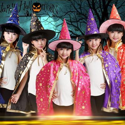Pentagram Halloween Cloak & Hat Set for Kids and Adults - Masquerade Costume and Cosplay Prop