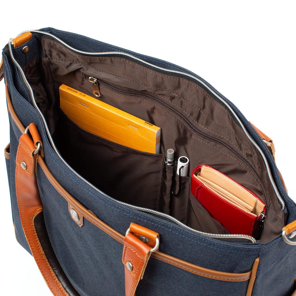 On Time Business Bag Tote Shoulder A4 Black [Mustache] Men's JPF-2172