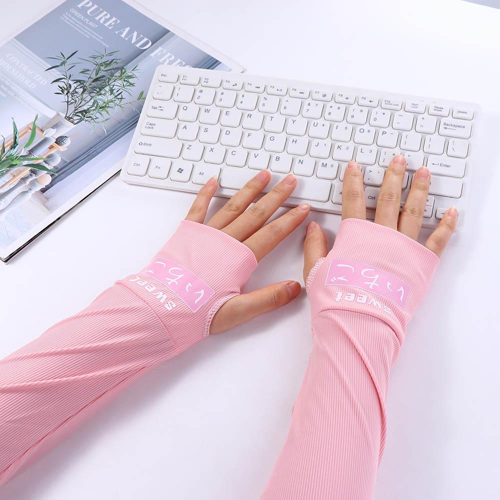 Women Sunscreen Sleeves Sunscreen Hand Sleeve Half Finger Sleeves Sun UV Protection Hand Cover