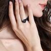 New Popular Jewelry In Europe and America, Water Ripple Titanium Steel Women's Ring with Adjustable Opening