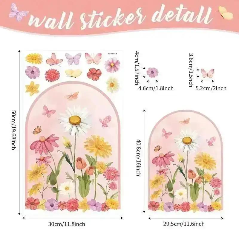 

Bohemian PVC Butterfly Flower Arch Wall Stickers For Room Bedroom Wall Decor Vinyl Wall Decals Wallpapers For Home Decoration