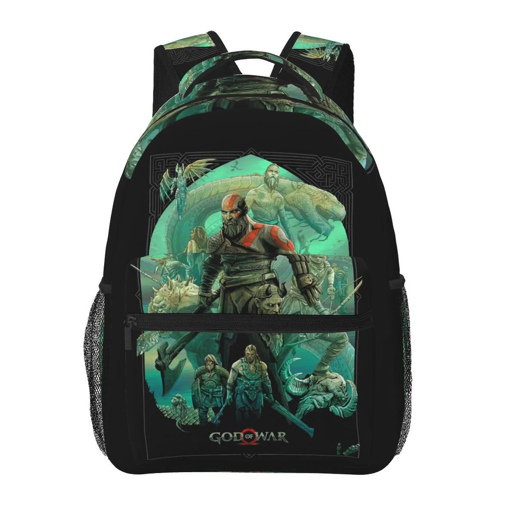 Game God Of War Kratos Spartan Ghost Student Backpack School Bag Hiking Travel Daypack for Men Women  Bookbag Shoulder Bags