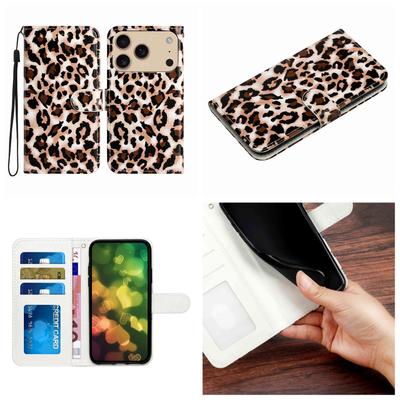 Wzór panterki Wstrząsoodporne przegródki na karty Skórzane etui portfelowe PU na iPhone,Samsung,Huawei,Xiaomi,Moto,Tecno,Google,Nokia,Oppo,ZTE,Blackview...