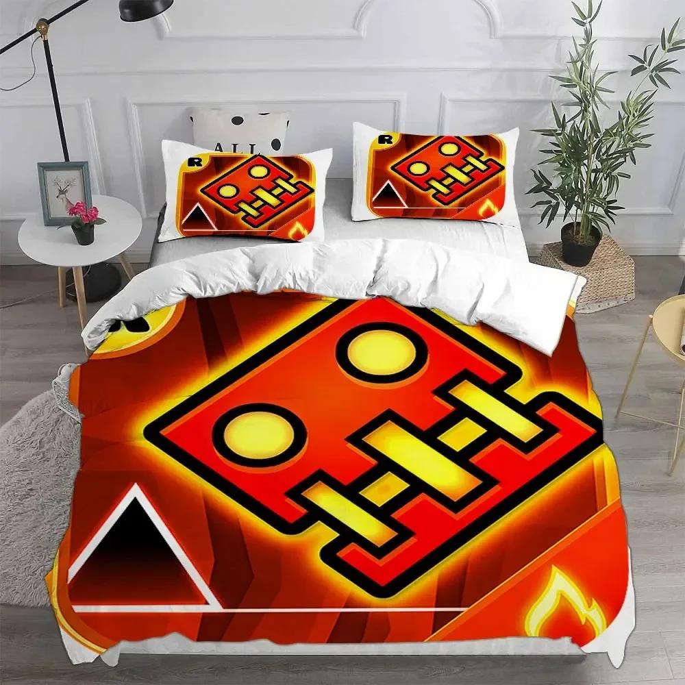 Completo Lenzuola Top Geometry Dash Set Letto Stampato Con Federa Copripiumino Letto Morbido Singolo Matrimoniale Queen Super King Size Camera da Letto