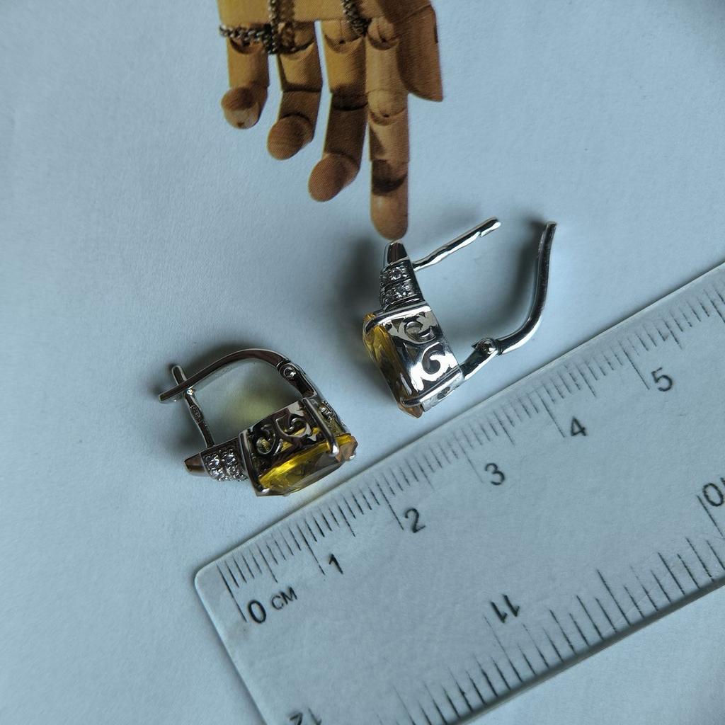 Silver Earrings with Citrine Nano 8.005ct (2190011)