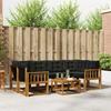 Outdoor Sofa Set with Cushions 7 pcs Natural and Black