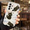 Phone Case: 2D Flat Samsung Galaxy A34 A35 M05 M06 S20 S22 S21 FE Plus 5G Protective Case, Three Little Black Cats, Perfect Christmas and Halloween Ho