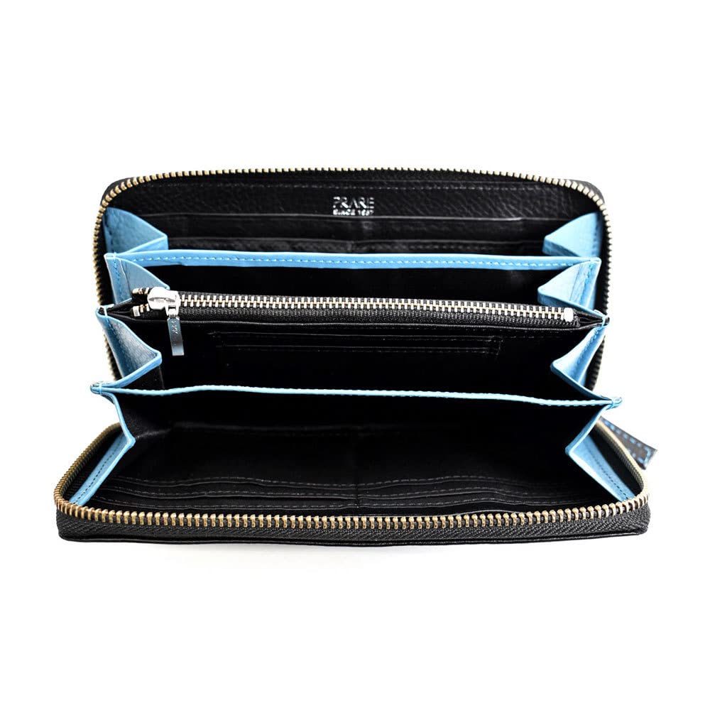 Prairie 1957 NewPeople Men's Zip-Around Long Wallet in BlackBlue