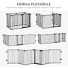 6-Section Folding Safety Gate, Steel Dog Barrier, Self-Locking and Locking System, Black