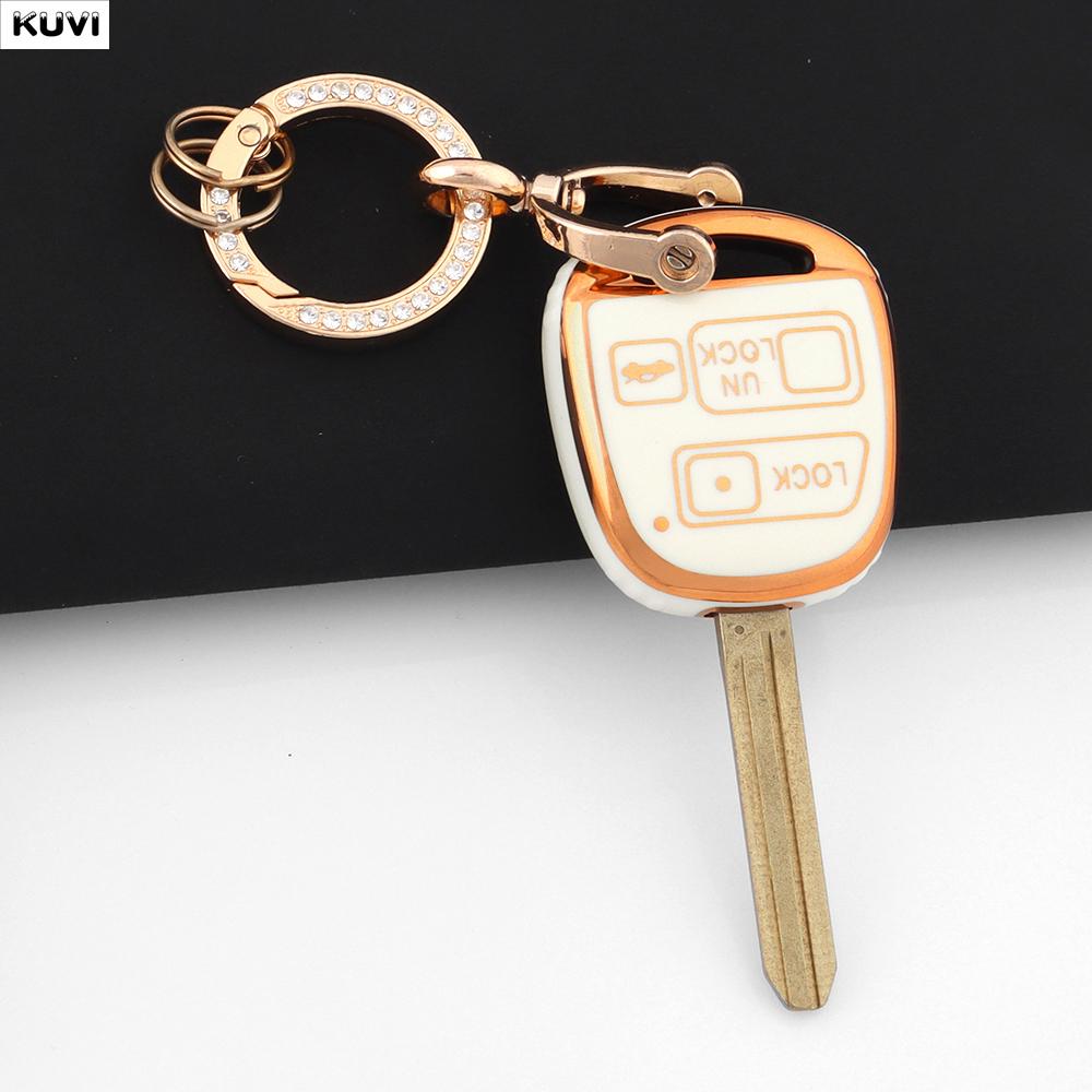 2 3 Buttons Tpu Car Key Case Fob Keychain Shell Toy43 For Toyota Corolla Camry Yaris Land Cruiser Avensis Prado 120 Rav4 Kluger