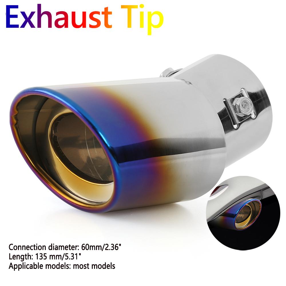 Dual Outlet Exhaust Pipe for Car Stainless Steel Slant Rolled Edge Car Exhaust Tip Universal Black Silver Auto Muffler Silencer