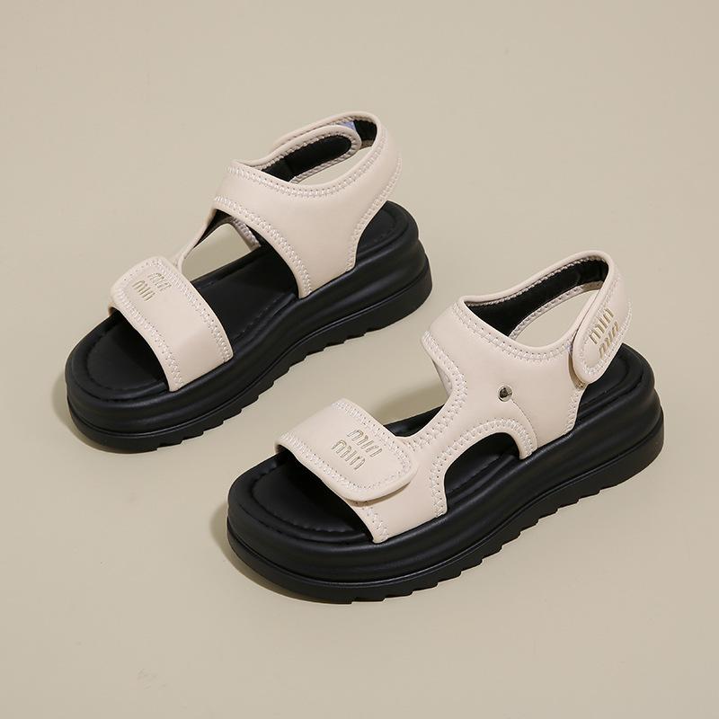 

Velcro retro shit-stepping Roman sports sandals women s summer wear 2025 new soft-soled casual beach sandals 35