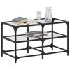 Glass Top Coffee Table Transparent 78.5 X 40 X 45 Cm Steel