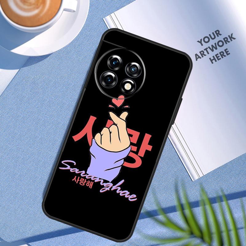 Cute Korean Saranghae I love you Case For OnePlus Nord 5 CE 4 3 2 Lite N20 N30 OnePlus 15 13 12 11 9 10 Pro 12R 13T 13R Cover