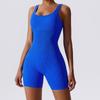 Seamless Borderless Knit Yoga Jumpsuit - One-Piece Vest & Shorts
