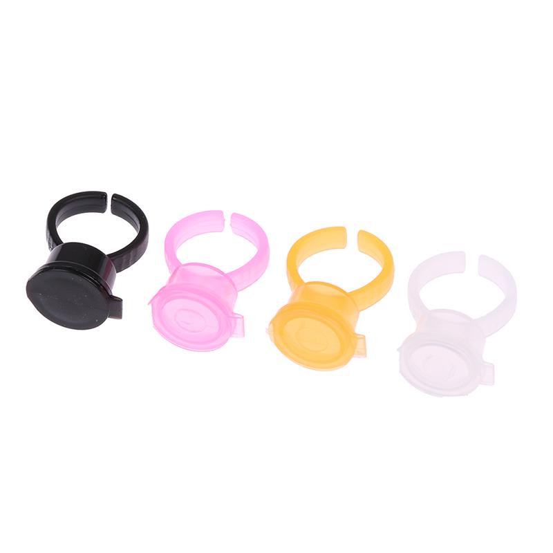 50Pcs Tattoo Pigment Ink Ring Cup Holder With Lid Cover Cap For Microblading