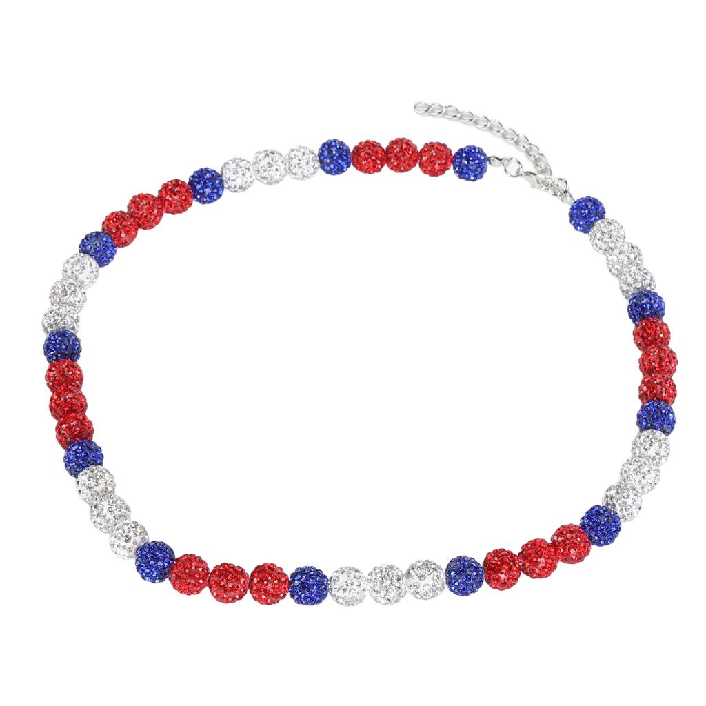 Baseball Necklace Rhinestone Unisex Baseballer Inspired Colorful Beaded Necklace for Baseball