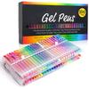 100 Colors Art Supplies Gel Pens for Adult Coloring Collection Drawing Scrapbooks Glitter Neon Pastel Metallic Fine Tips Ballpoint pen