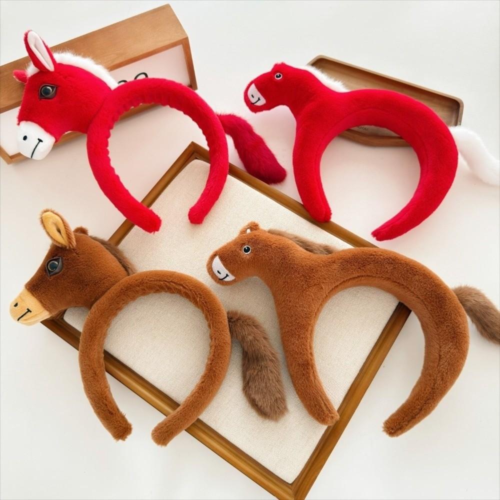Sweet Mascot Plush Headband Soft Pony Doll Headpiece Creative Horse Hair Hoop  Role Play