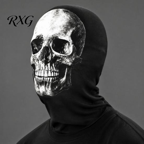 Elastic Dustproof Sports Hood Skull Print Halloween Balaclava, Breathable Mesh Full Face Mask with Impactful Visual Cosplay Gear 3D Print, UV