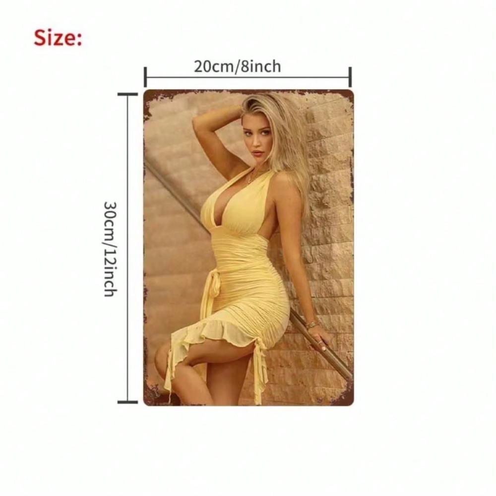 Golden Hair Beauty Metal Sign Vintage Tin Poster Wall Decor for Bedroom Bar Garage Garden Outdoor
