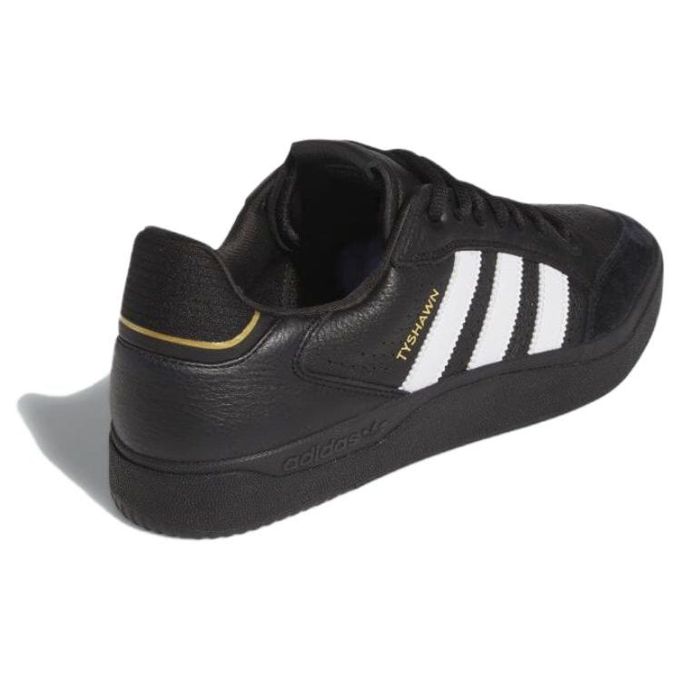 Adidas Tyshawn Low Black White Gold Leather Unisex Sneakers Core-Black Cloud-White Gold-Metallic IE3124