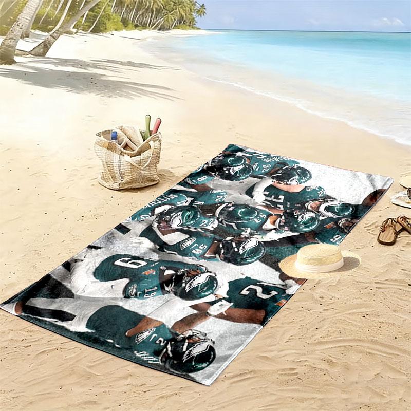PHI Eagles Spieler Druck Strandtuch, Großes Weiches Schnelltrocknendes Handtuch für Strand Camping Schwimmen