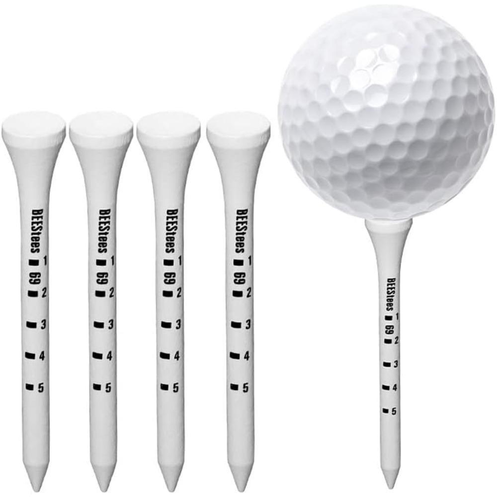 100PCS Bamboo Golf Tees Reduce Friction Side Spin Eco Friendly Durable Pack