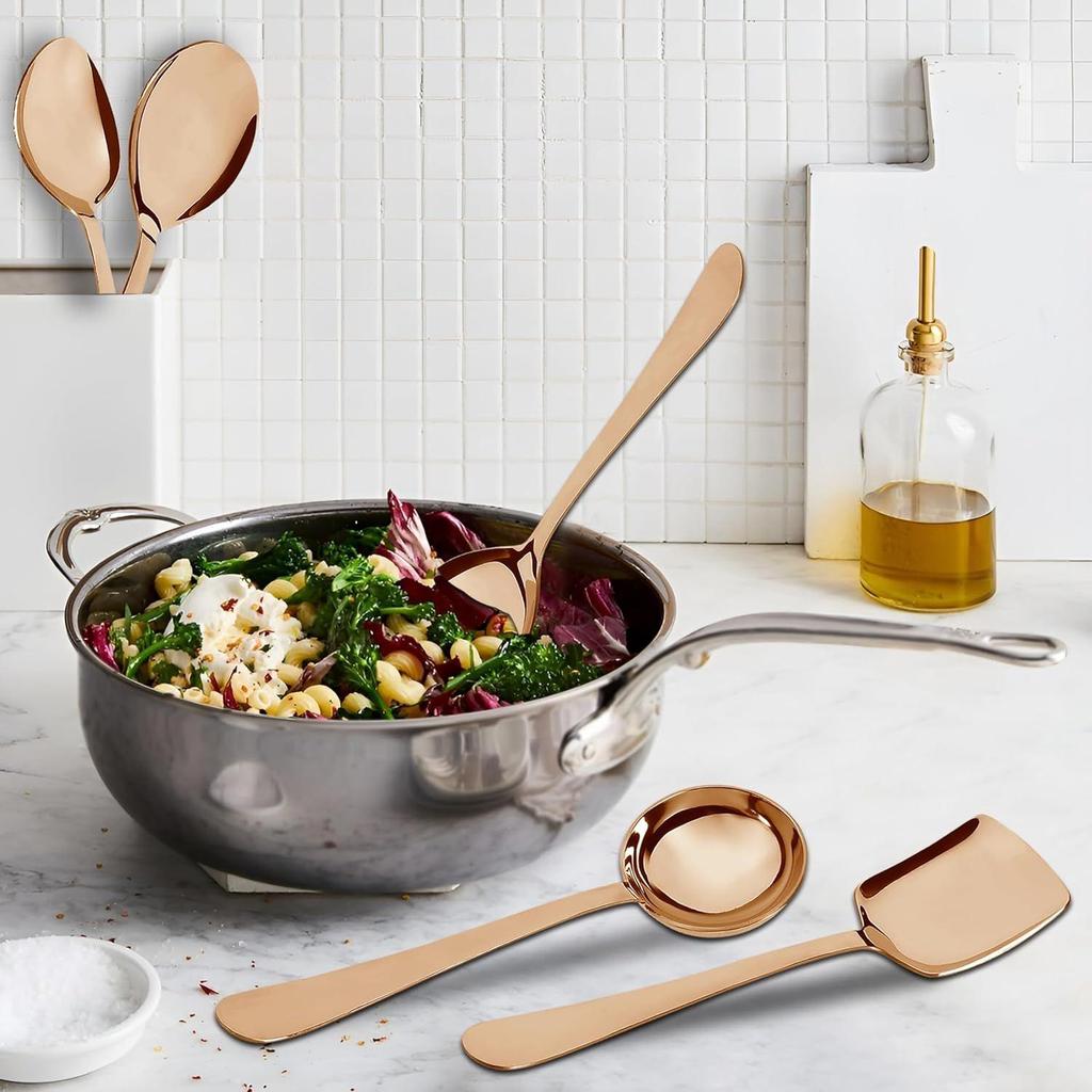 5 Pieces Stainless Steel Serving Spoons Set for Dining Table/Kitchen, 1.8 mm Heavy Gauge