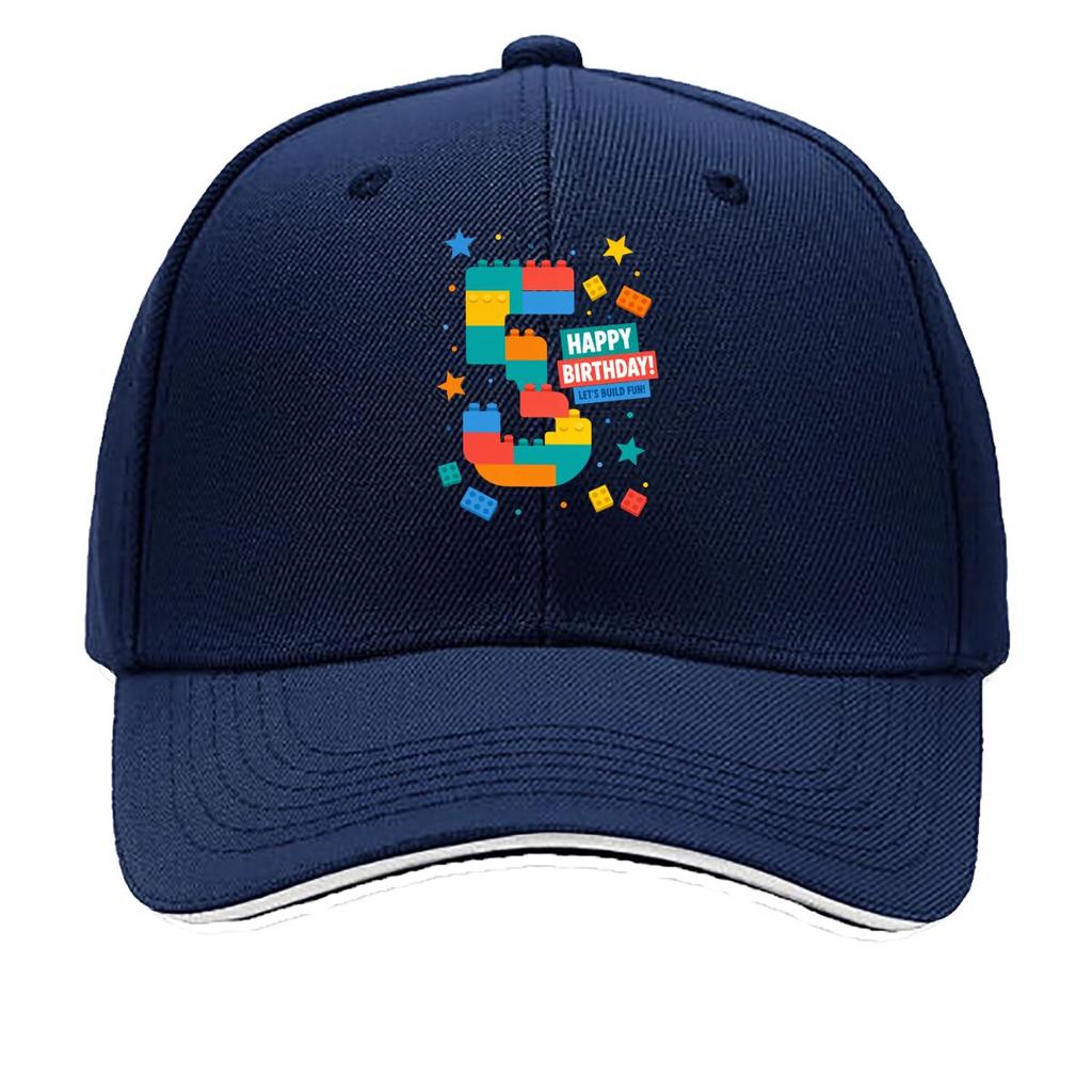 Colorful Toy Brick Birthday Five Sandwich Baseball Cap Sun Cap Outdoor Workouts Hat
