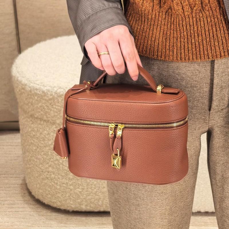 Top Grain Leather Lunch Bag High Quality Handbag Makeup Versatile Crossbody
