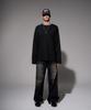 EZKATON New Season Pigment Long Sleeve T-Shirt Black Kmlt6811