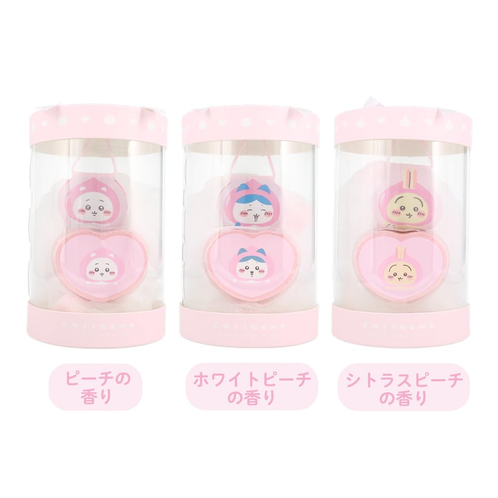 Chiikawa Bathtime Gift Bath Sponge Bath Fizz Peach Series Bath Additive Shobido Original Design Peach Set & - - (Hachiware/White Scent)