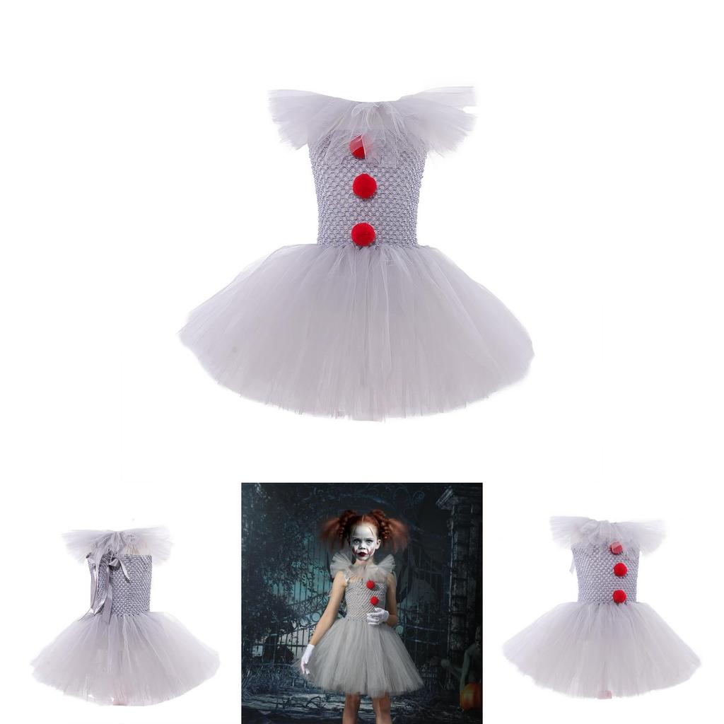 Set Vestito da Clown Principessa Scintillante per Spettacolo di Halloween per Bambini