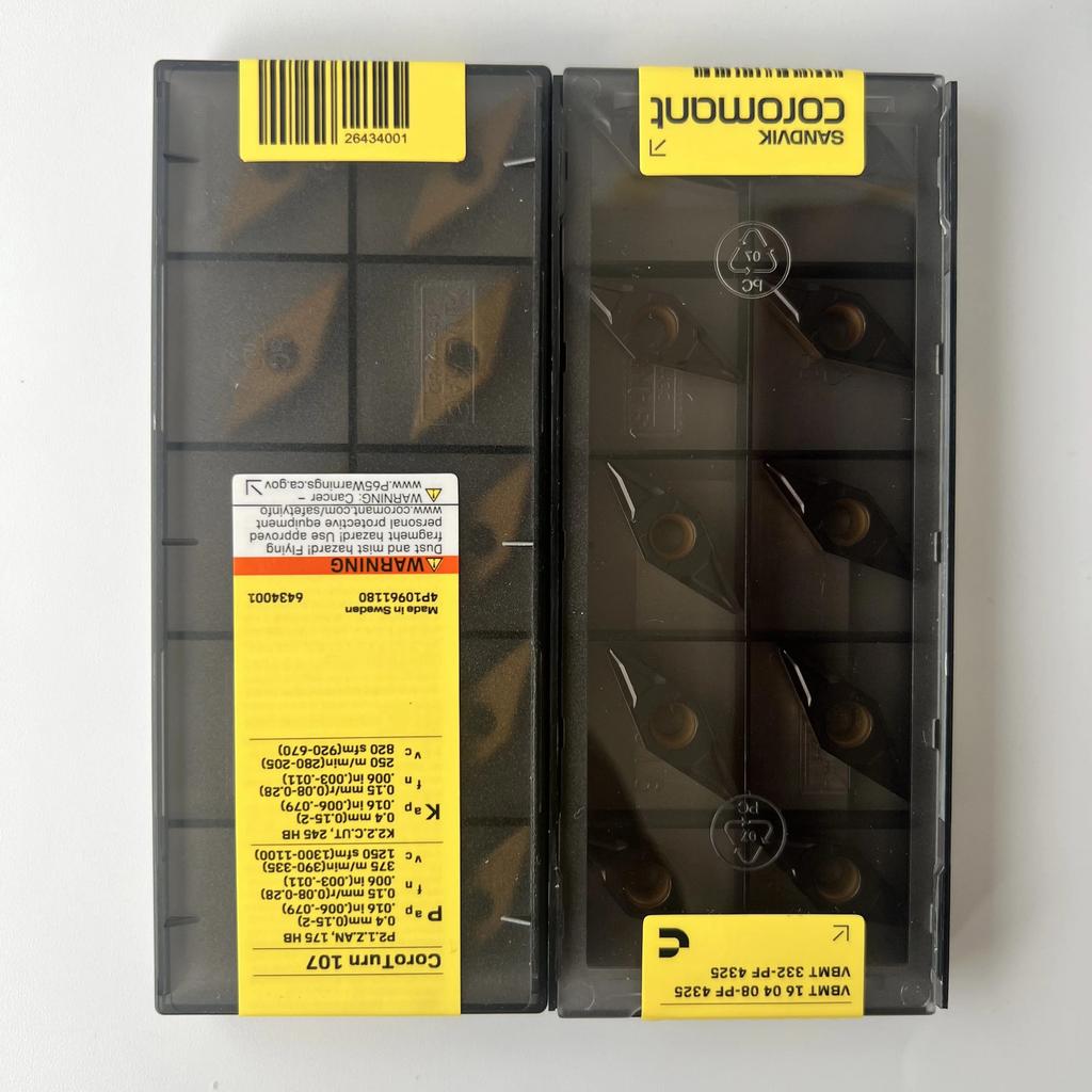 SANDVIK / VBMT160408-PF 4325 / Industrial indexable Carbide Inserts 10 Pcs