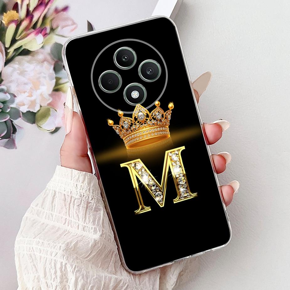 For Oppo Reno 12F 4G Case CPH2687 Cute Letters Cover Clear Silicone Case For Oppo Reno12 F Reno 12 FS Reno12F Soft Fundas Bumper