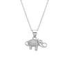 925 Sterling Silver Full Diamond Little Elephant Pendant Necklace for Women