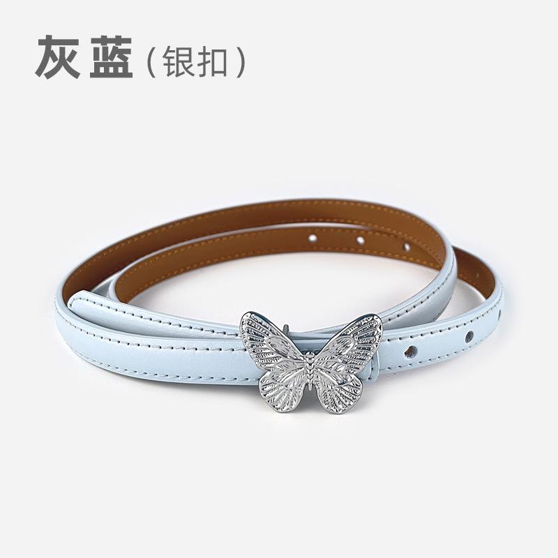 Fine Leather Women'S Belt With Casual Pants, Short Skirt, Jeans Belt, Butterfly Belt.