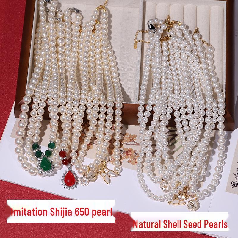 Elegante Collana di Perle di Conchiglia Profonda - Perfetto Regalo per la Festa della Mamma