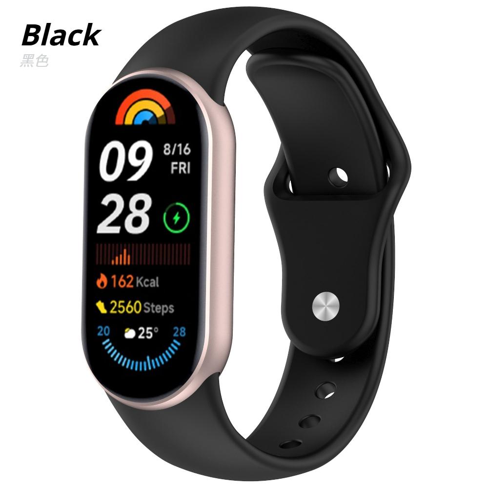 Silicone Solid Color Strap For Xiaomi Mi Band 10 9 8 Strap NFC Sport Rubber Bracelet Wristband for Xiaomi Smart Band 8 9 10 watch band