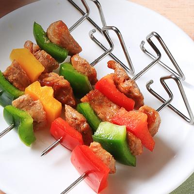 10 szt. Szaszłyki do grillowania ze stali nierdzewnej, odporne na ciepło, metalowe narzędzie do kebaba, szaszłyk do barbecue, shish kebab