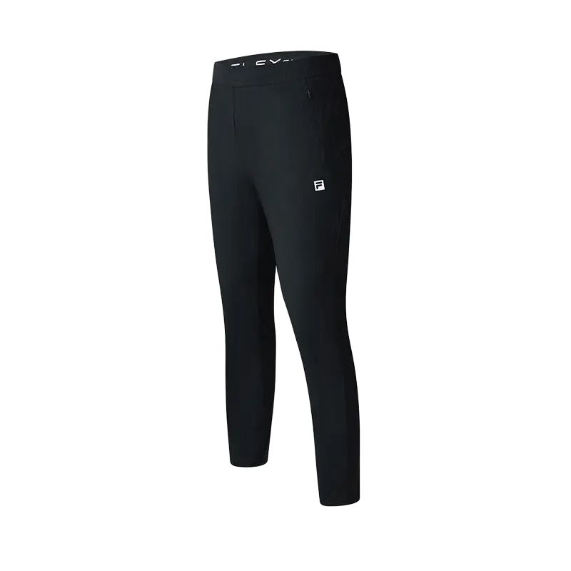 FILA Fitness Series Casual Solid Color Knitted Sports Pants Men bottoms Deep-Black A51M421602FBK