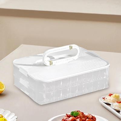 Contenitore per ravioli, carne fresca, robusto, organizer da cucina con coperchio, impilabile, multiuso, per feste in casa
