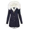 Classic Soft Zipper Buttons Closure Slim Fit Women Hooded Cotton Padded Mid-Length Overcoat Winter Jacket Cold Resistant
