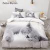 3D Luxury Bedding Set Custom/King/Europe/USA,Duvet Cover Set,Quilt/Blanket Cover Set,Bed Set Animal Sleeping Cat,drop Ship
