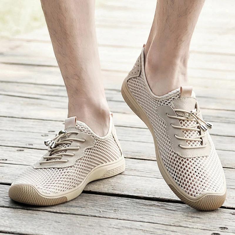 Outdoor Shoes for Men Mesh Casual Handmade Shoes Men Loafers Sport Walking Sneakers Shoes Summer Trend Men's Sneakers Size 45