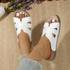 New Simple Platform Sandal Women's Woven Casual Beach Slippers